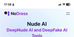 NoDress.AI website in Safari